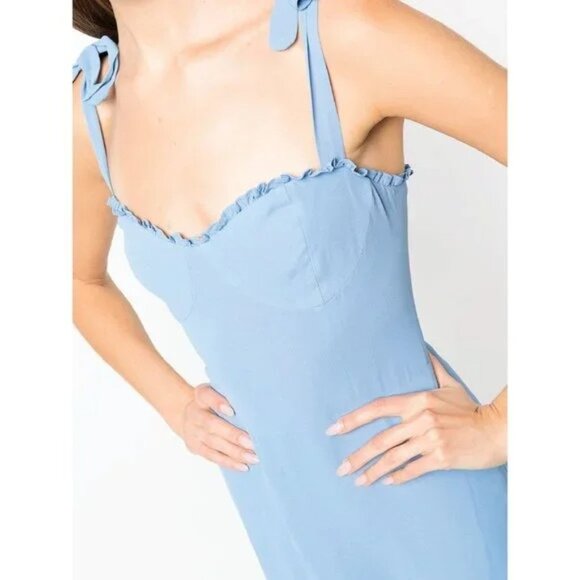 Reformation Nikita Midi Dress in Azure Blue Size 0 - Picture 7 of 11